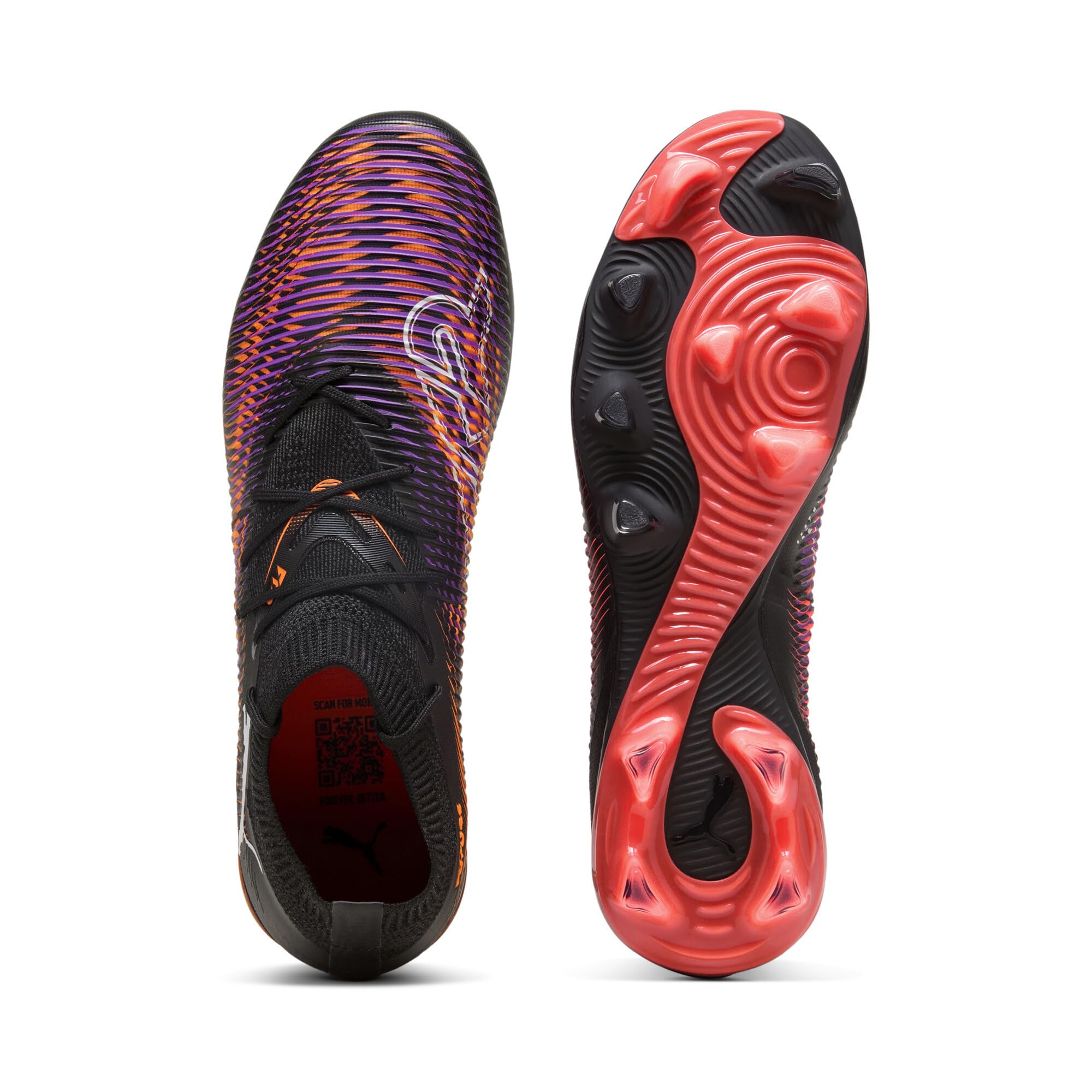 Puma - Future 8 Match FG/AG, Zapatillas de fútbol Unisexo, Puma Black-Puma White-Glowing Red,