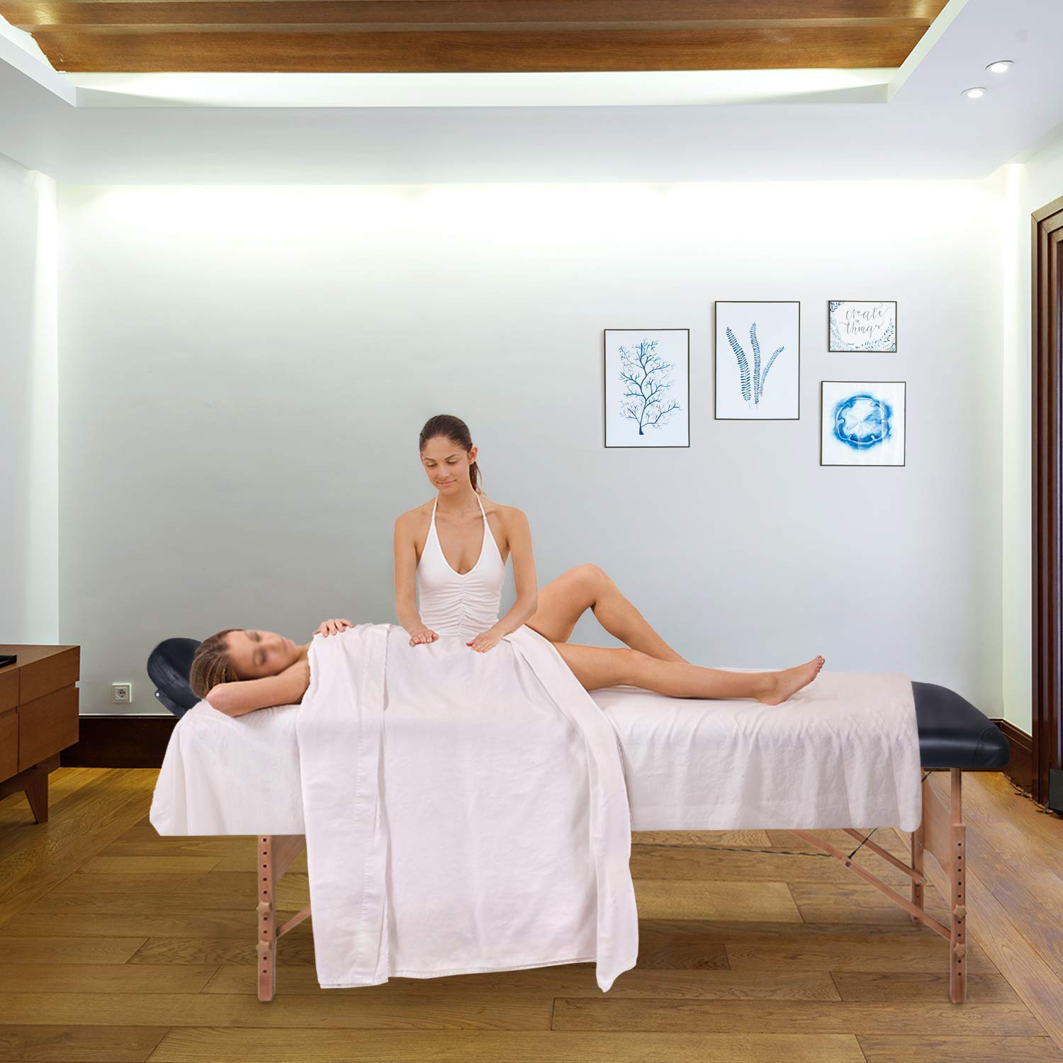 FRANKYSTAR Lettino Massaggi Professionale per estetista e fisioterapia 3 Zone in PU nera Struttura pieghevole in legno ed acciaio. Borsa inclusa