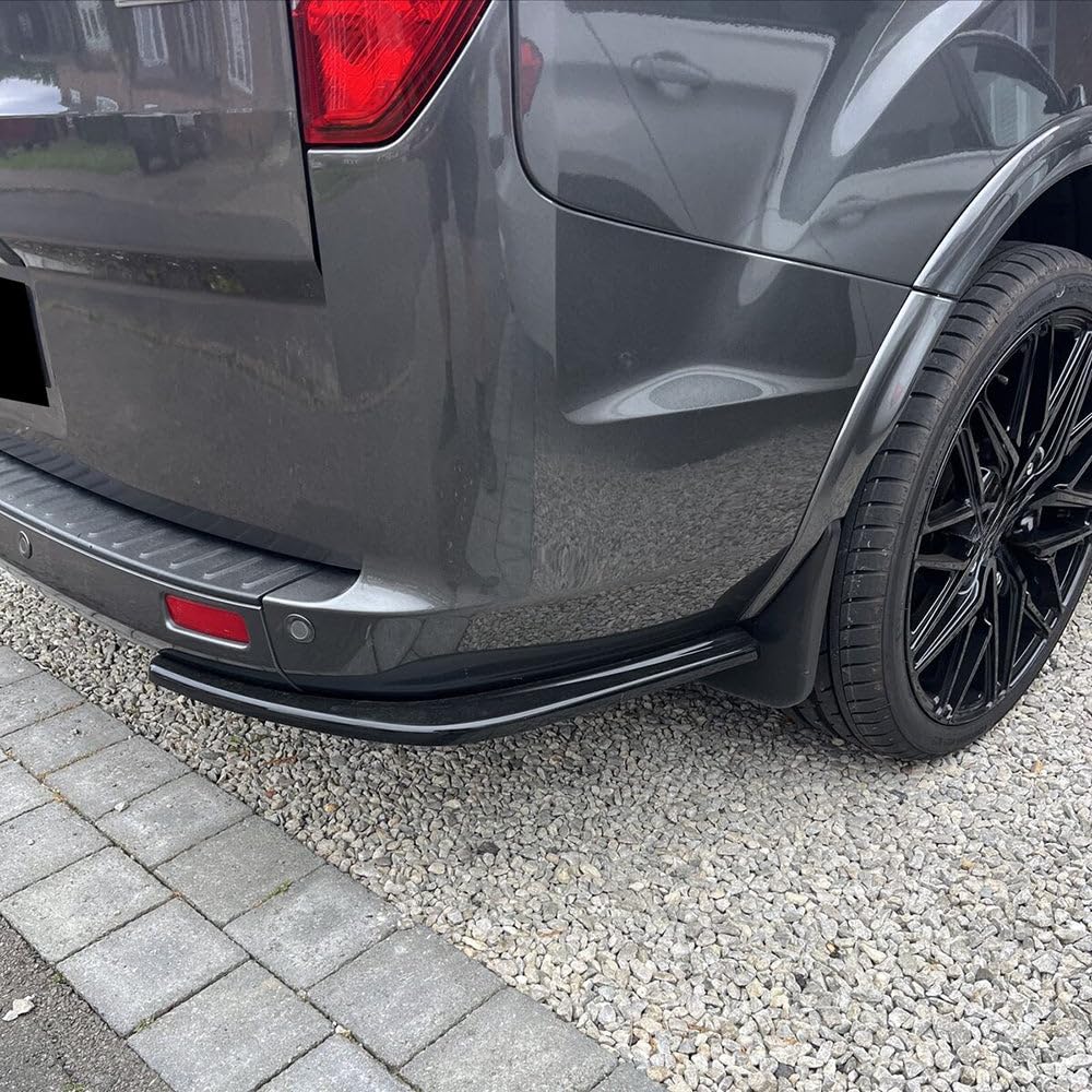 Oneway Jupes de pare-chocs arrière (coins) compatible avec Ford Transit Custom MK1 Facelift 2018-2023 - Noir brillant