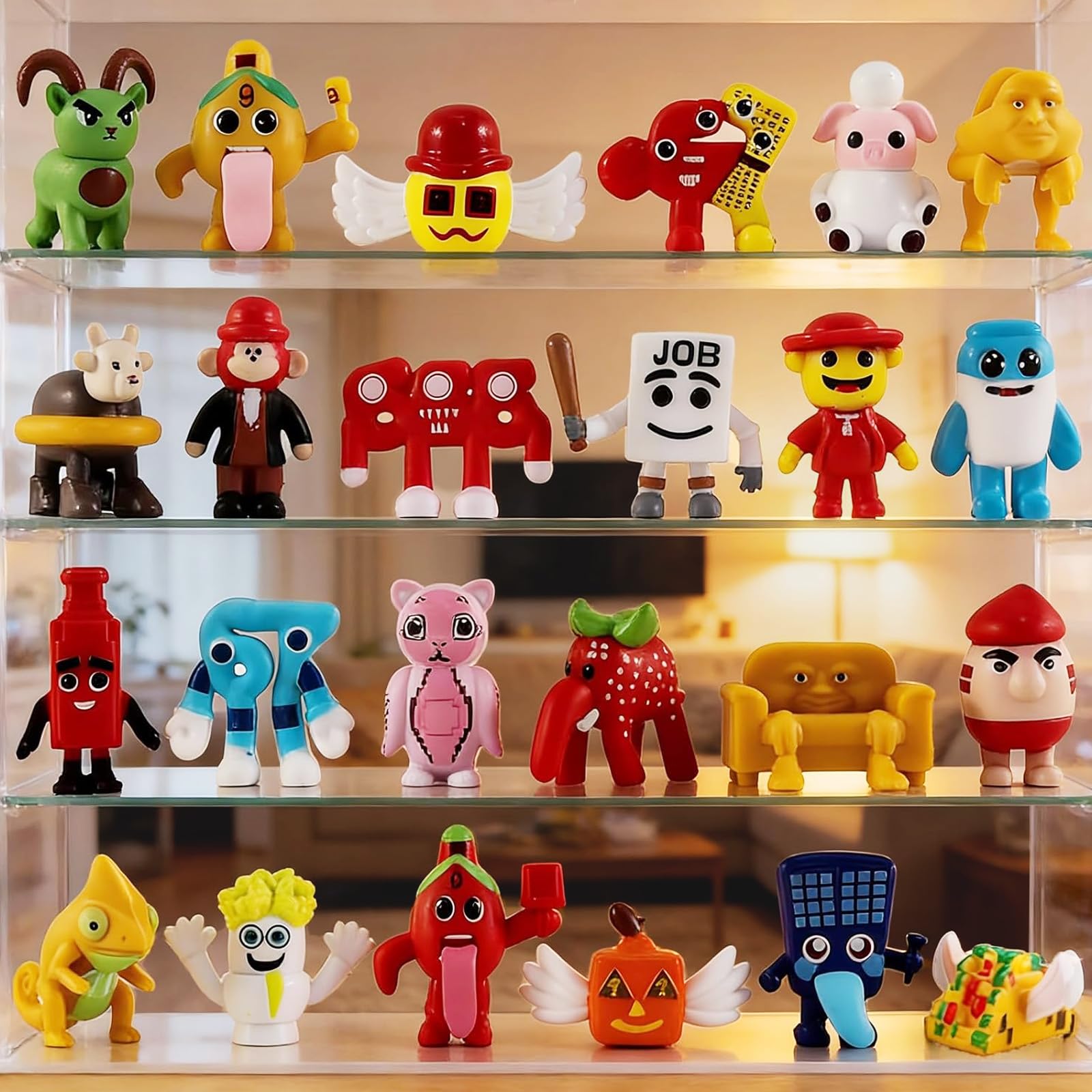 Steal a Brainrot Action Figures Set,Steal a Brainrot Collectible Figures for Kids&Adults,Esok Sekolah 67 Strawberry Elephant Raccooni Jandelini,Creative Desk Decor Gifts for Fans,Friends,Kids (24 PCS) - Image 4