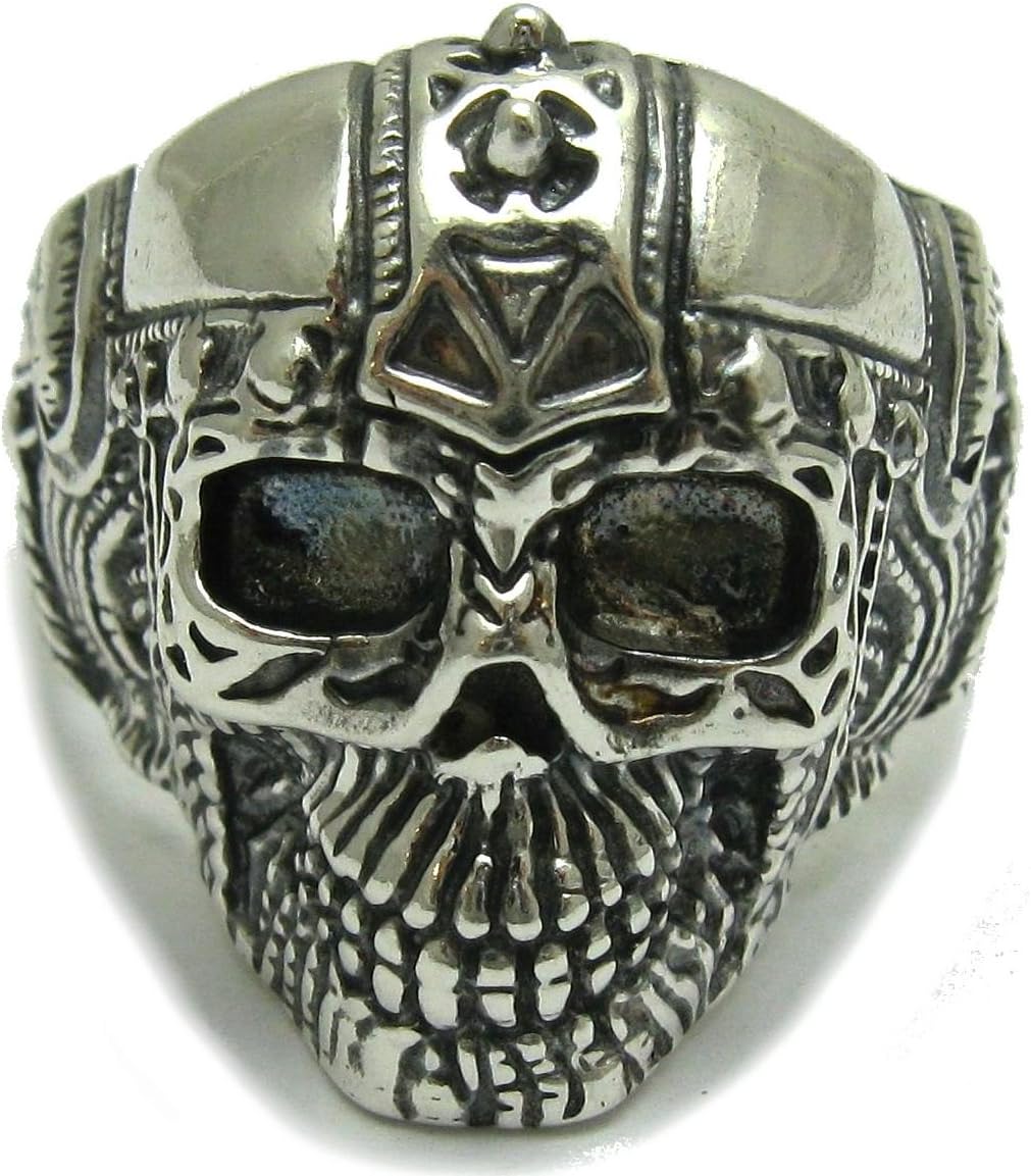 Sterling silver biker men ring solid skull 925 size L - Z++++++ Empress jewellery