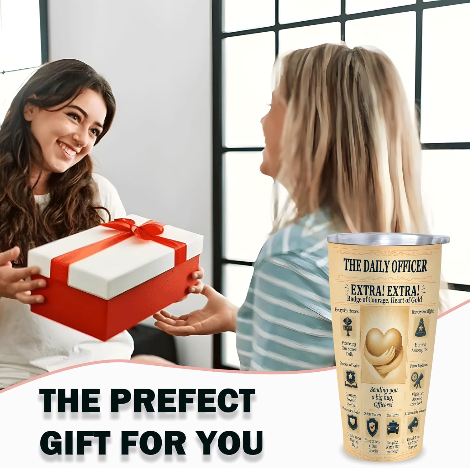 Police Gift Tumbler 20oz Stainless Steel Vacuum Insulated Travel Mug, Officer Appreciation for Law Enforcement, Academy Graduation & Retirement Present for Sheriff, State Trooper, Corrections - Image 8