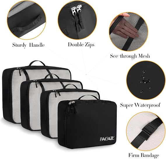 BAGAIL Packing Cubes for Suitcase 8 Set, Lightweight Luggage Packing Organizers Packing Cubes for Travel Accessories