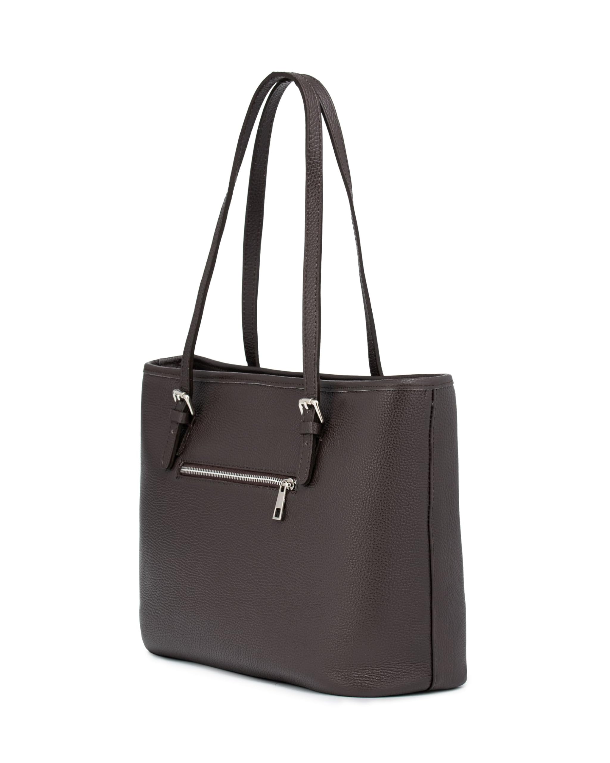 Caspar Große Leder Tote Bag Damen Shopper XL Schultertasche mit verstellbaren Schulterriemen - PREMIUM LINE - Modell No.867 - Made in Italy