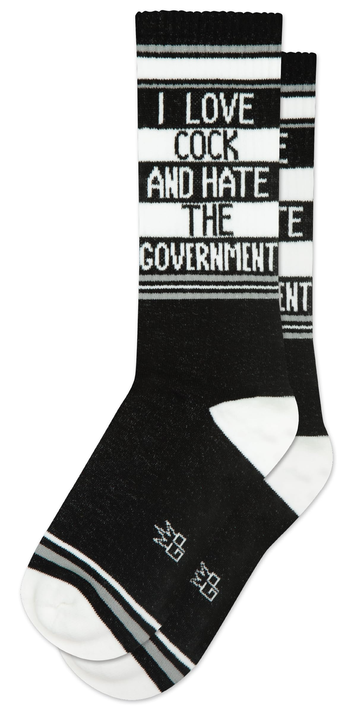 Gumball Poodle Unisex I Love And Hate The Government Novelty Gift Funny Socks For Men, Women And Teens, Cool Crew Socks (Made In The Usa), 6-15