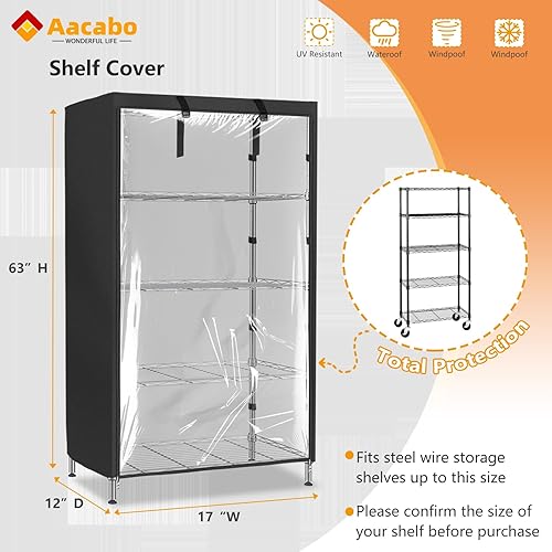 Miniatura 3 de Aacabo Cubierta de estante impermeable, cubierta de unidad de almacenamiento a prueba de polvo, cubierta protectora de estante con cremallera, se