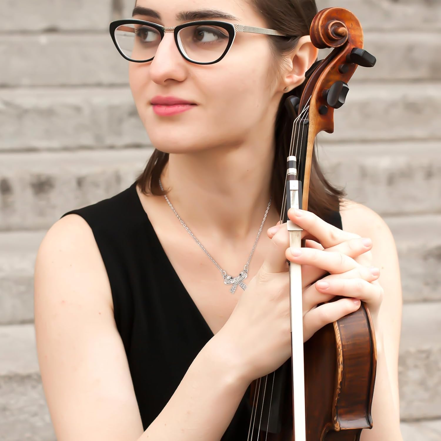 Bow Necklace, Silver Bow Pendant Necklace Elegant Bow Tie Necklace Dainty Ribbon Bowknot Chain for Women Jewelry Gift Fashion Accessories - Image 5