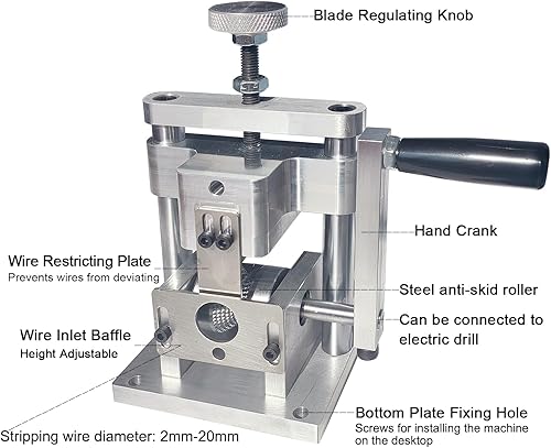 Miniatura 2 de HONSAKU Máquina en miniatura Máquina de taladro eléctrico manual Máquina peladora de cables para pelacables manuales con un diámetro de 0.079 in a