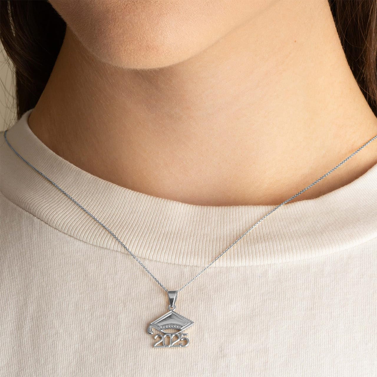 Claddagh Gold .925 Sterling Silver Class Of 2025-2026 Graduation Cap Pendant Necklace