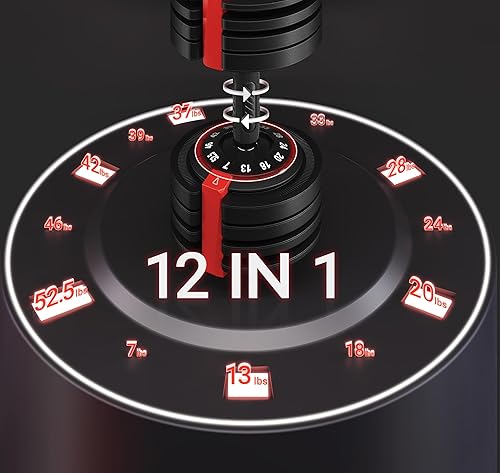 Miniatura 2 de Yaheetech Juego de mancuernas ajustables de 284052.590 libras, mancuernas ajustables de ajuste rápido, juego de pesas con mango antideslizante y