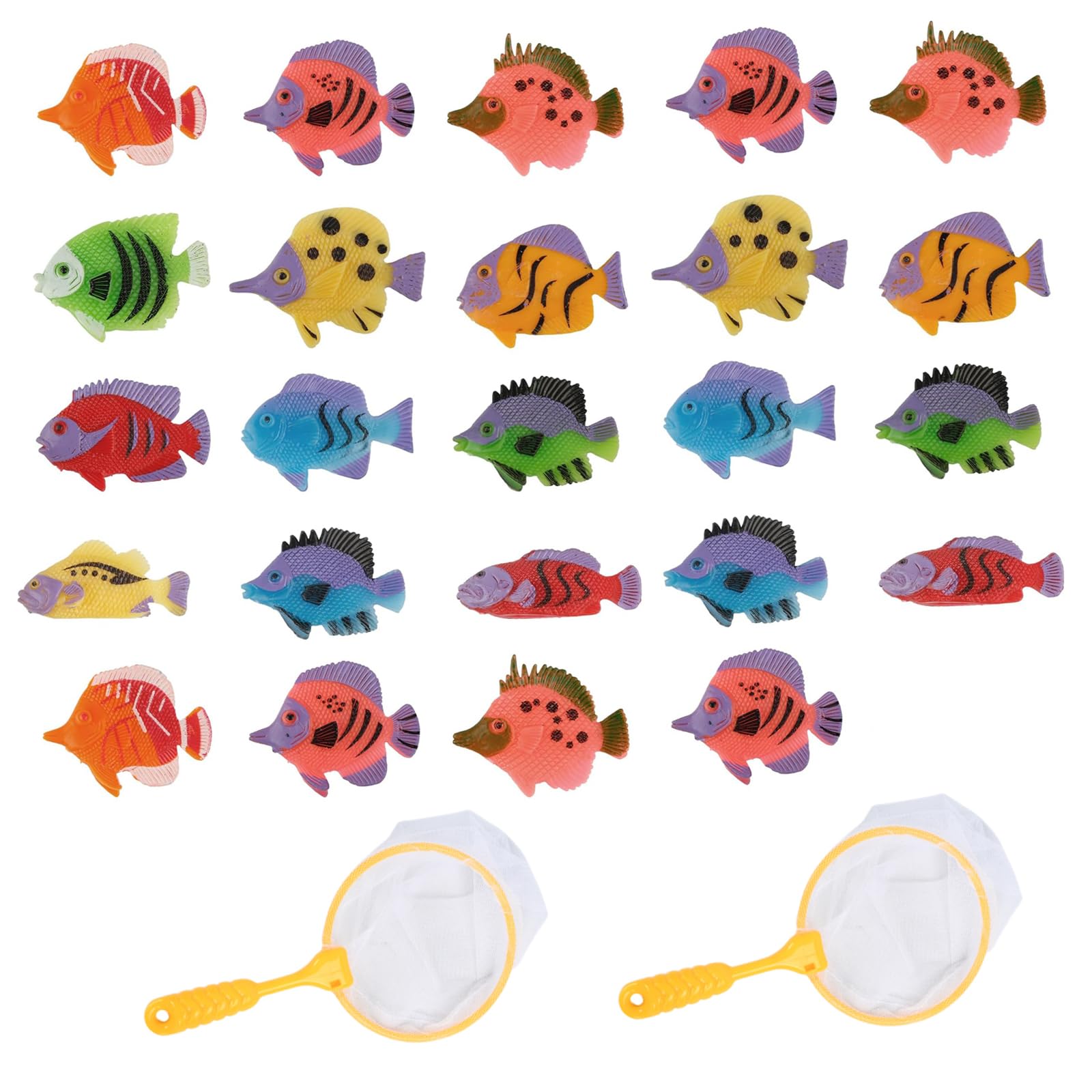 Plastic Fish 24 Pcs Fish Toys With Nets Ocean Desertcart INDIA - Main Image