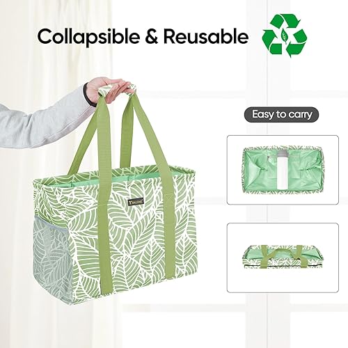 Miniatura 5 de BALEINE Bolsa de utilidad extra grande con marco de alambre para almacenamiento, 16,5 x 14 x 10 pulg.