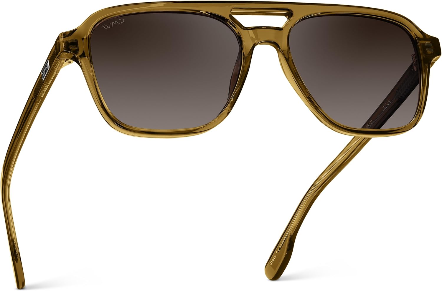 WMP Eyewear – Men’s Polarized Aviator Sunglasses: Double Bridge, Modern Acetate Frame