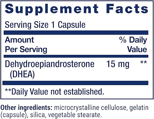 Miniatura 3 de Life Extension DHEA 15 mg - Para equilibrio hormonal, apoyo inmunológico, masa muscular magra, antienvejecimiento, salud ósea y sexual, apoya la