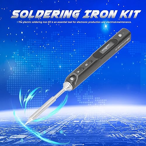 Miniatura 4 de Soldador portátil, kit de soldador electrónico, SQ-001 Soldador 110V-240V LCD Kit de soldadura portátil digital, puntas de soldador (enchufe de EE.