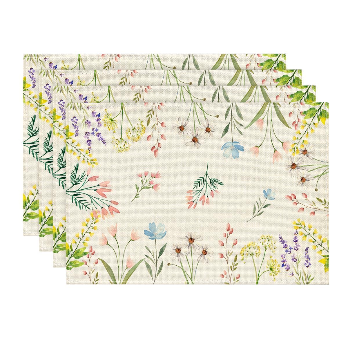 Artoid Mode Federe Per Cuscino 45x45cm Con Fiori Selvatici - Set Da 4 - Cuscini Decorativi Estivi Per Divano E Letto - Con Cerniera Nascosta - 5