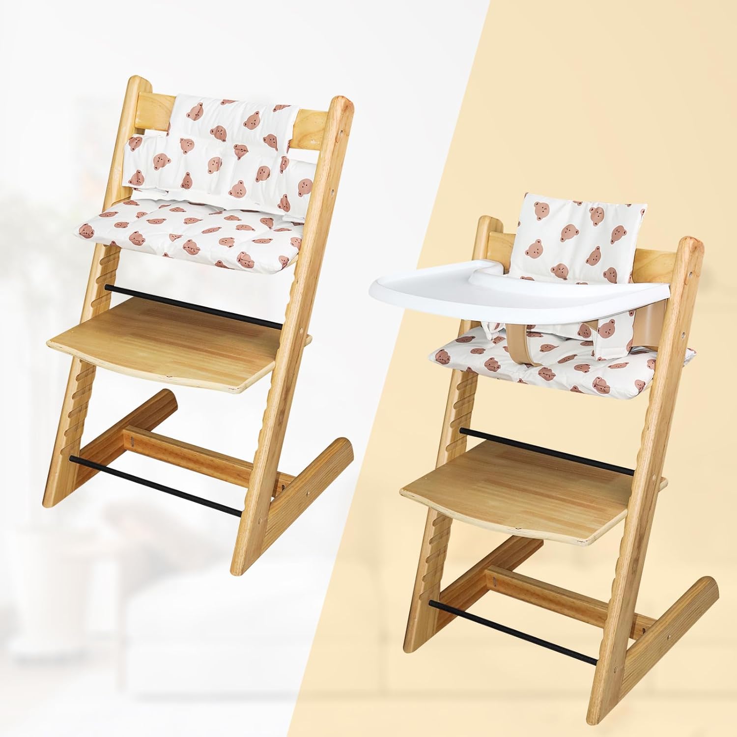 for Tripp Trapp High Chair Cushion, Soft and Comfortable for Tripp Trapp High Chair Cushion, for Tripp Trapp Cushion Set Makes It Safer and More Comfortable for Baby to Sit On (Little Bear)