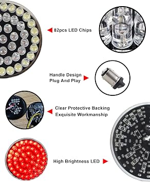 NTHREEAUTO 1157 LED Turn Signals Front Rear Turn Signal Diode Bulbs Compatible with Harley Dyna Softail Sportster Touring Road King Iron 883 Street Glide 1986-2023