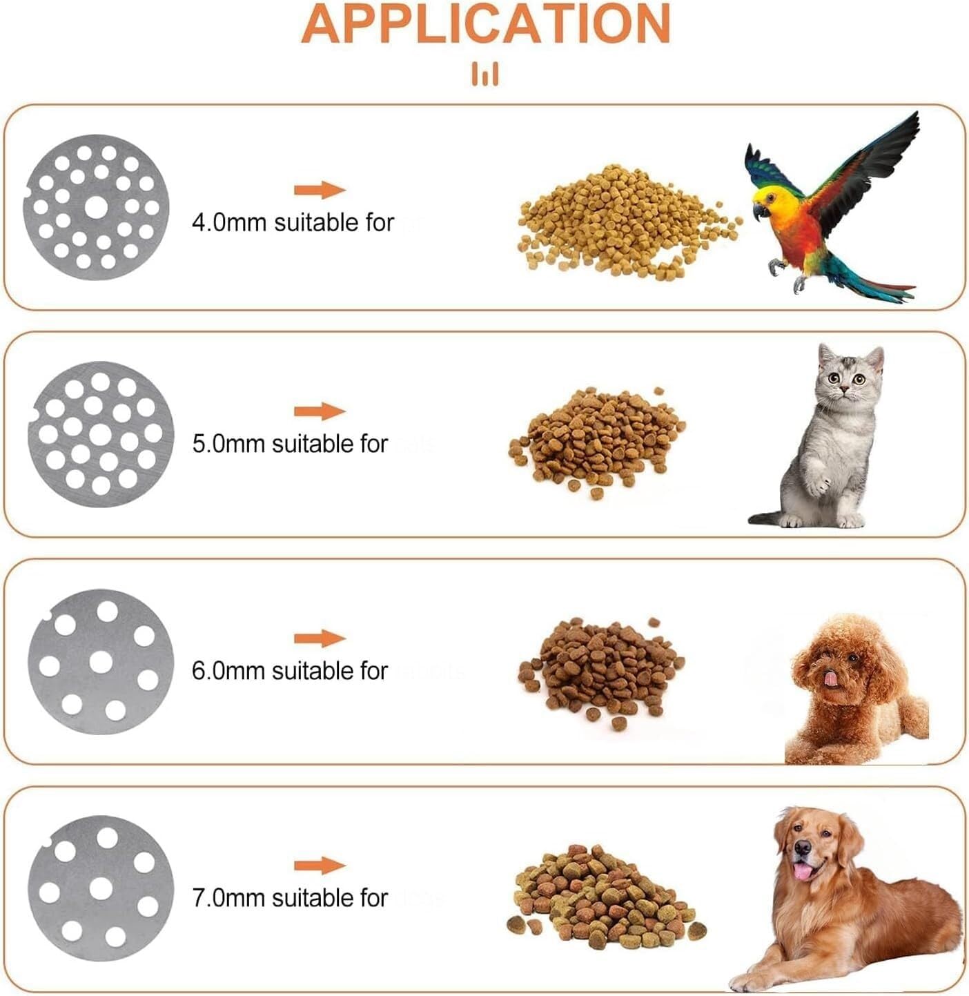 Machine manuelle à granulés d'alimentation, pour animaux de compagnie | 13 moules en option 1,5-10 mm, facile à préparer du poisson, du poulet, du chien, du chat, de la nourriture pour(2.3mm)