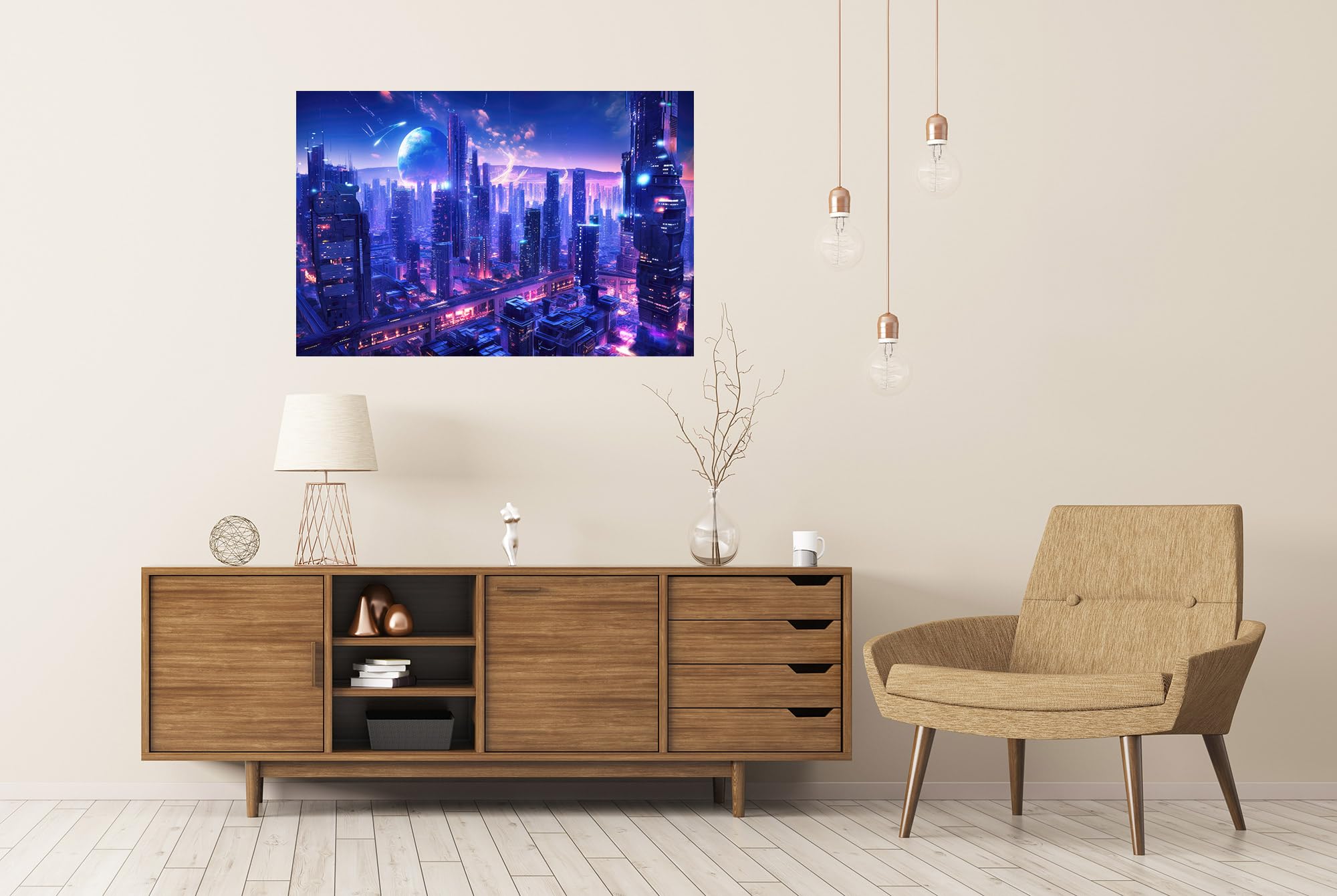 islandburner Poster XXL immagine Cyberpunk Futuristico City Esplorare accattivante Ultra Alta Risoluzione Immersione Immagini Premium Stampa fotografica