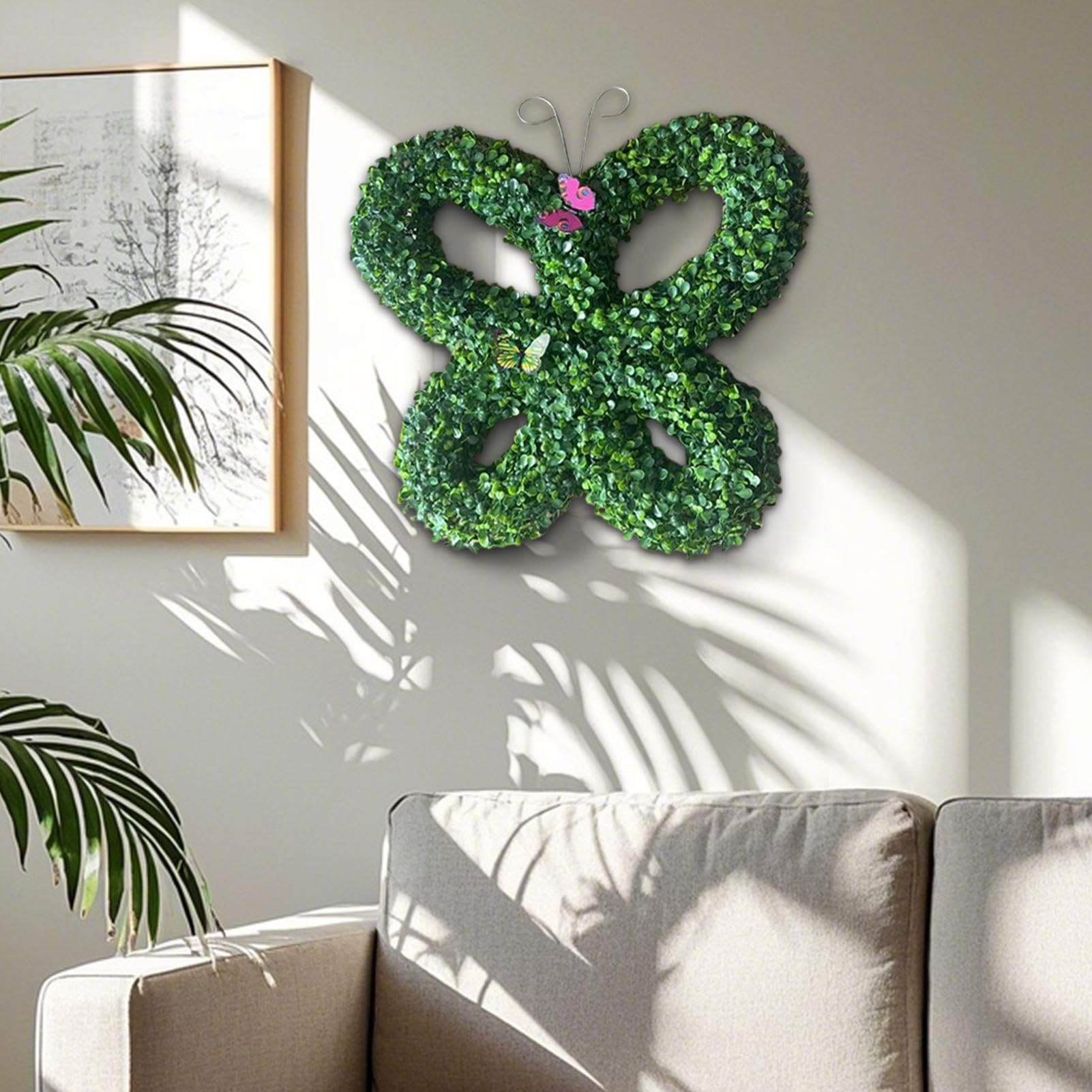 Coronas Verdes para Puerta Principal, Corona de Granja Coronas de Interior | Garland de suministros de con luz LED para entradas, patios, salas de estar