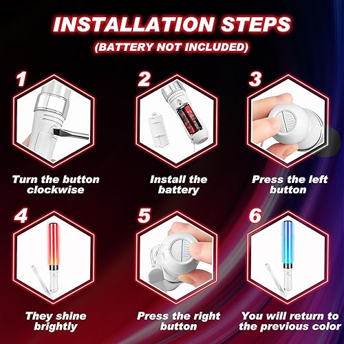 Miniatura 3 de Lewtemi 3 unidades de 15 colores de concierto de luz reutilizable 2 modos de iluminación multicolor K-pop ídolo concierto LED intermitente brillante