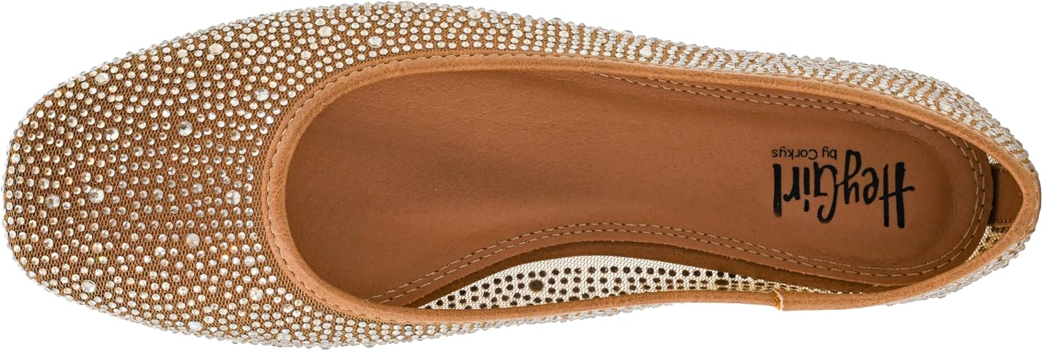 Corkys Footwear Hey Girl It's A Vibe Slip-on Ballerina Flat - Rhinestone Mesh Body, Closed Toe, Breathable and Lightweight Elegance, Comfortable and Lightly Cushioned Insoles