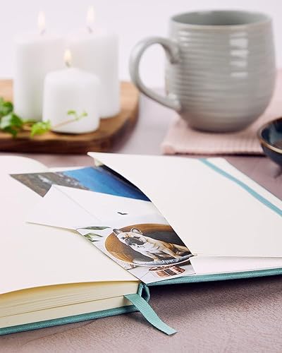 Miniatura 8 de Beechmore Books - Cuaderno personalizado, regular, color verde azulado, tapa dura de cuero vegano personalizado, diario cuidadoso y personal, caja