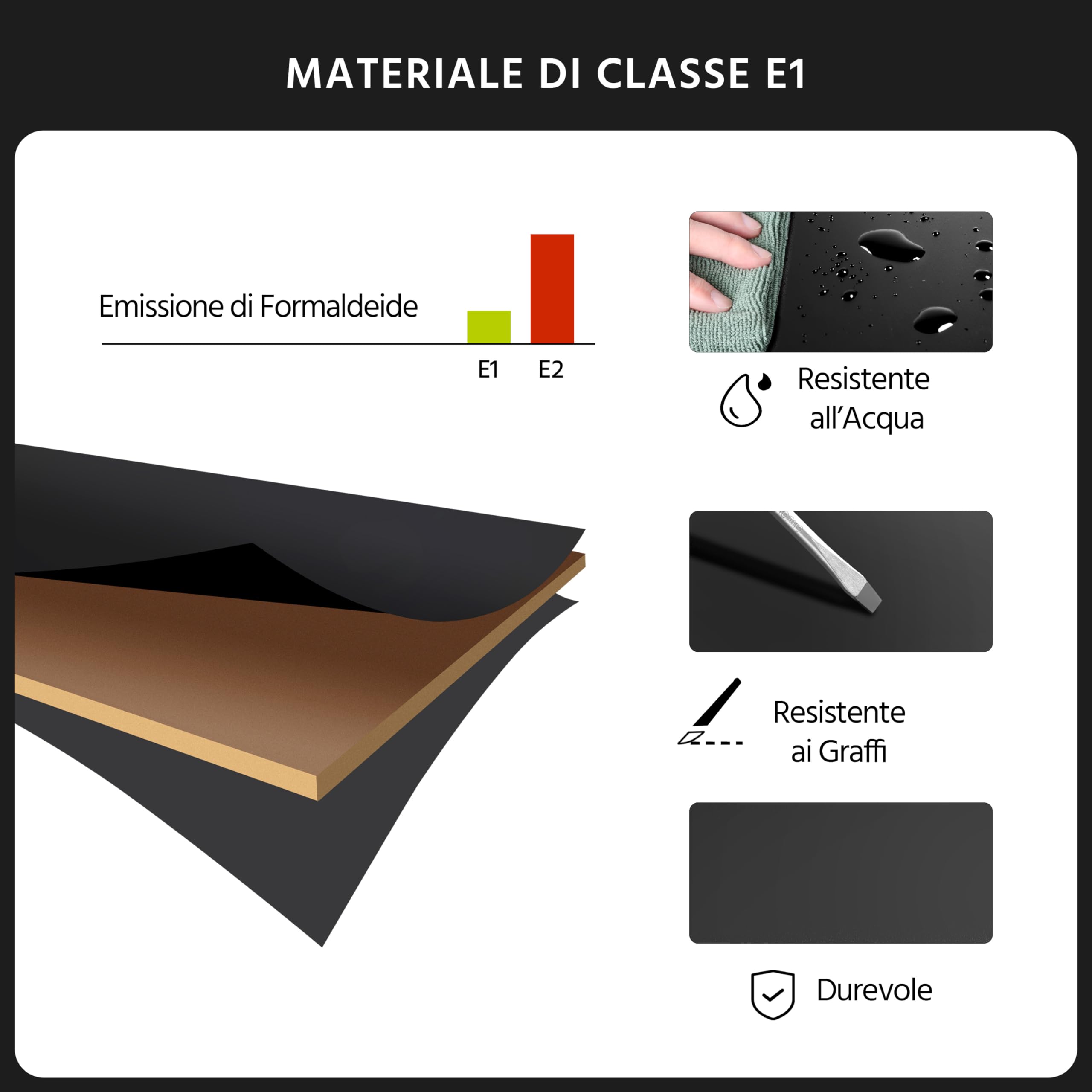 Yaheetech Schedario Portadocumenti con Serratura 2 Cassetti | Mobiletto da Ufficio Rimovibile con Ruote Fissabili Cassettiera per Documenti in Formato A4 Soggiorno Studio 40X40X65cm Nero