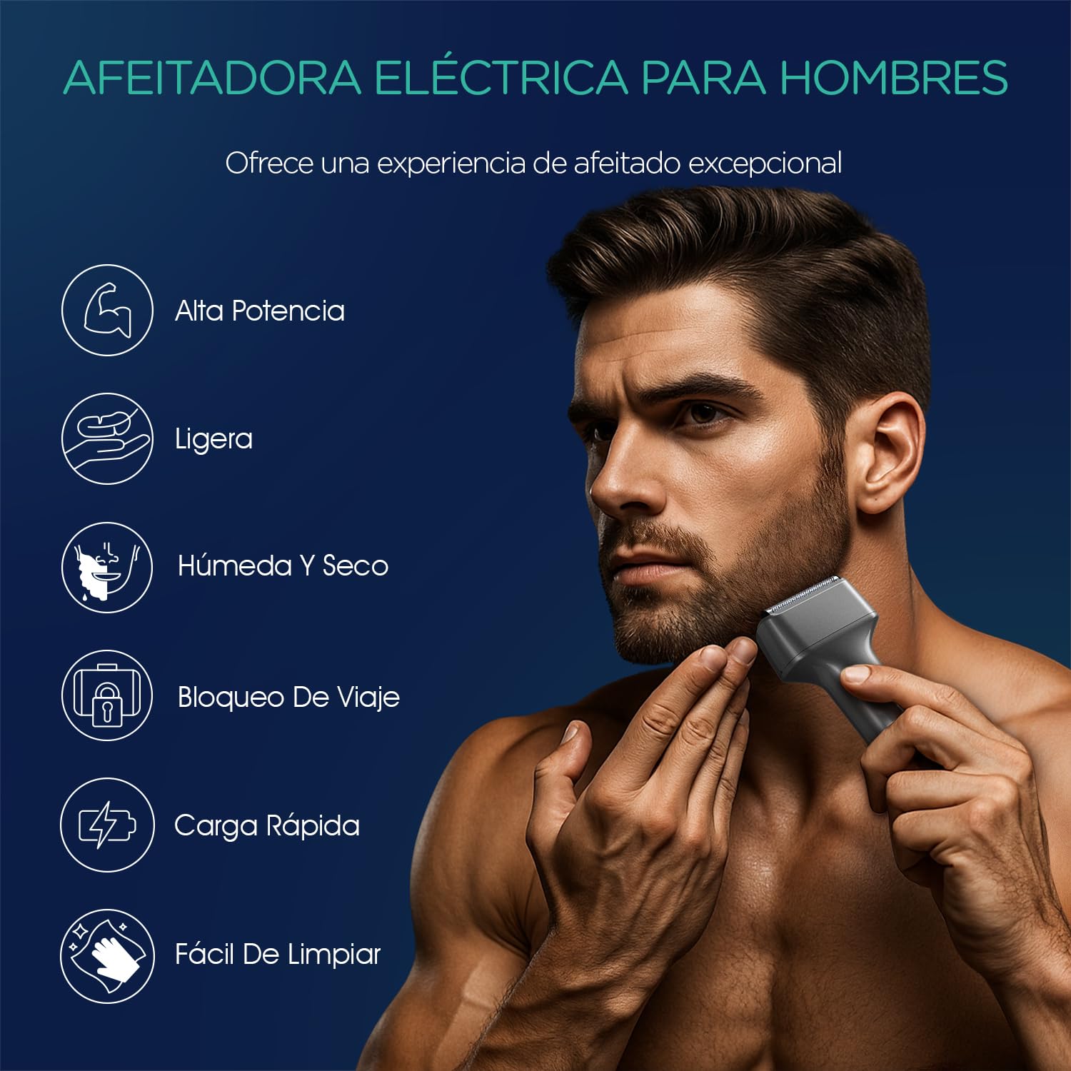 VOYOR Afeitadora Eléctrica Hombre 3 En 1 Portátil IPX6 Impermeable Flotante De Láminas Recargable E Inalámbrica TX310 (Gris)