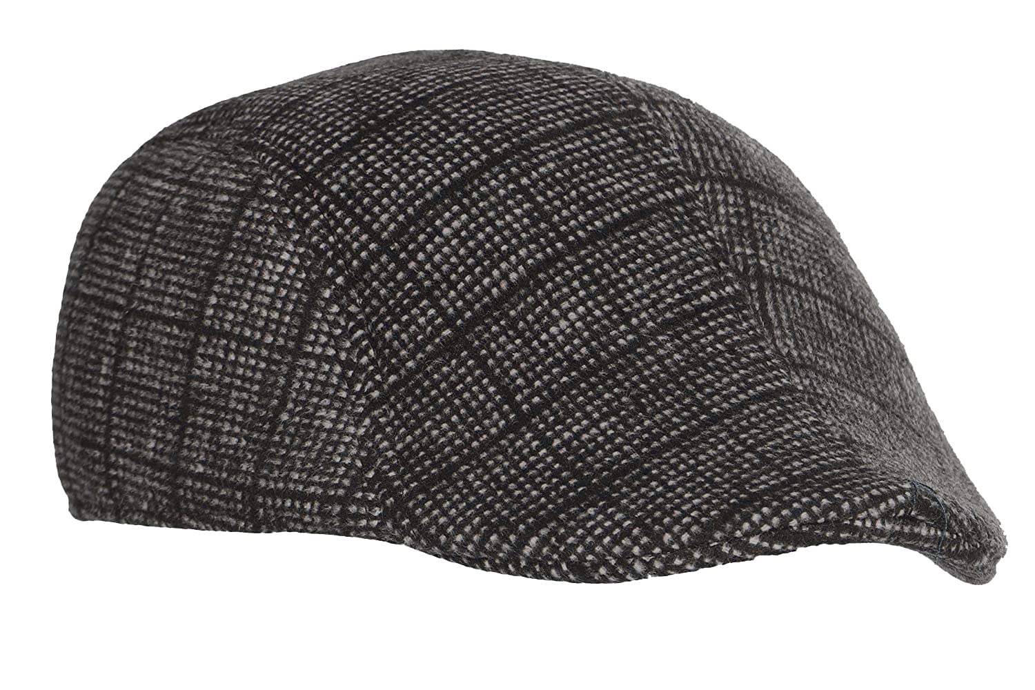 RR DESIGN Polyester Ivry/Golf/Flat Tweed Hats for Men-Pack of 1-Free Size- (Black Checkered Pattern)