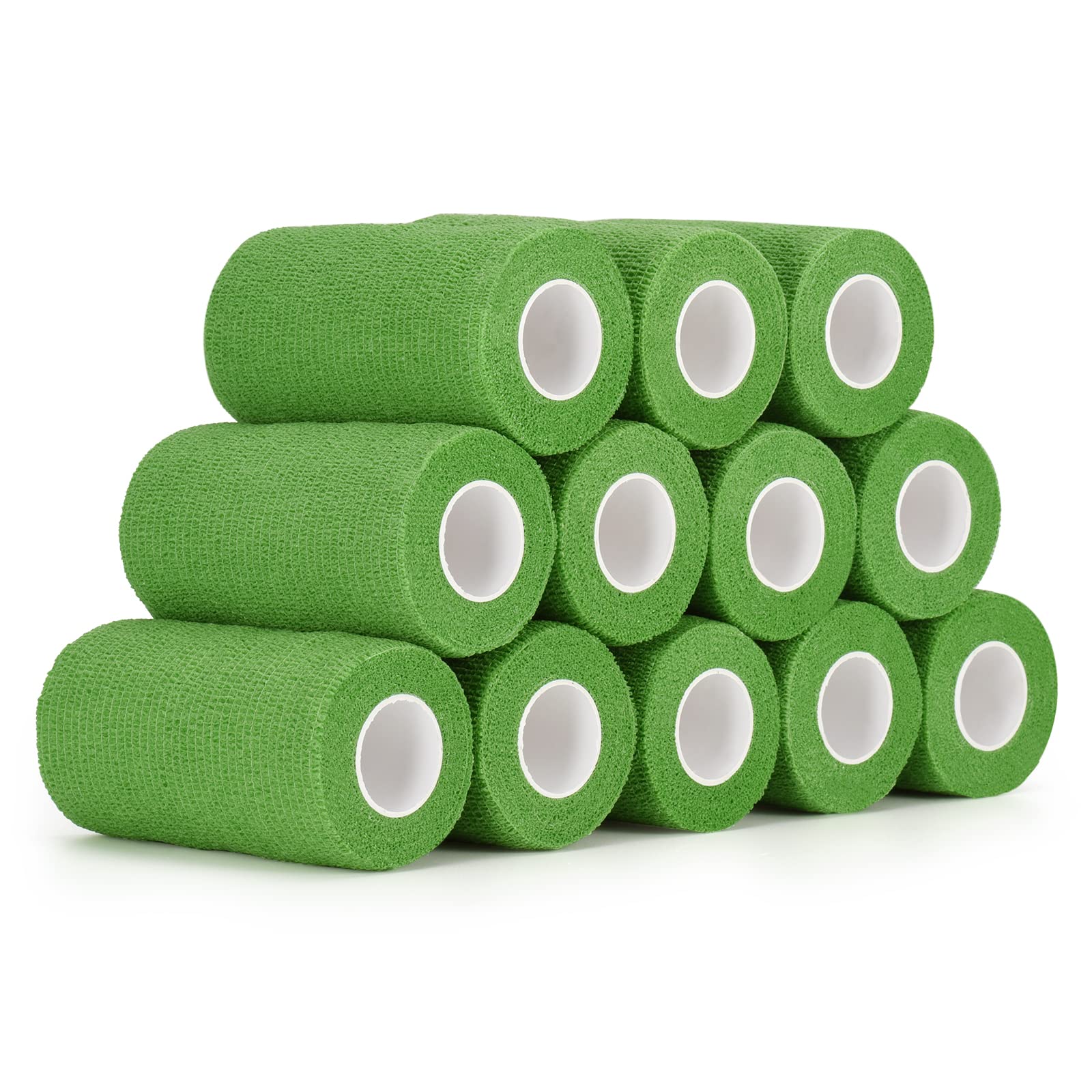 12 Roll Selbstklebender Verband 10cm Kohäsive Bandage Selbsthaftende Haftbandage Verband Elastische Binde für Finger, Hand Cohesive Bandage Fixierverband Pet Vet Wrap für Pferd Dog Bandagen