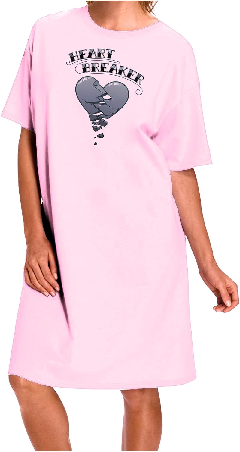 TOOLOUD Heart Breaker Manly Adult Wear Around Short Sleeve Women's Night Shirt and Dress