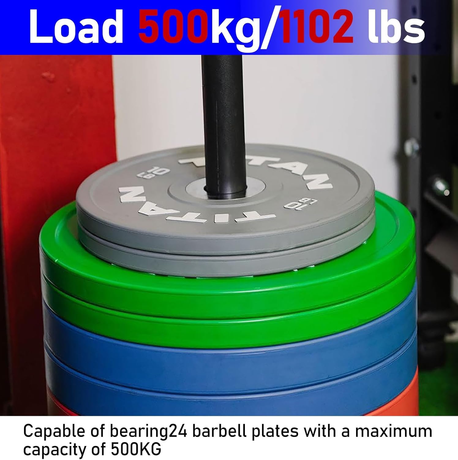 Rolling Olympic Weight Plate Rack, Stackable Vertical Professional Barbell Bumper Plate Rack Holder, Weight Plates Storage for Strength Training/Man Woman Fitness