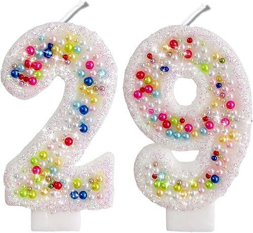 Miniatura 229 de Velas de números con purpurina de oro rosa de 2.8 pulgadas, muchos colores, regalos de cumpleaños de 22 años, velas de cumpleaños, velas de números