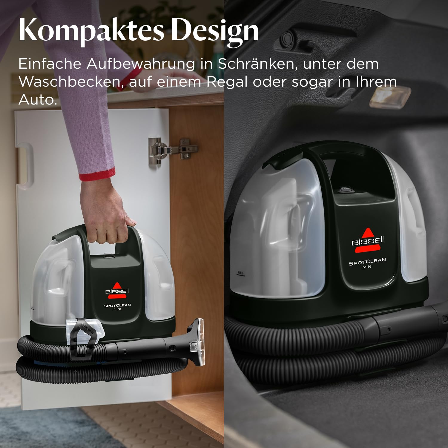 Bissell SpotClean Mini Polsterreiniger Gerät mit Kabel, Tragbarer Teppichreiniger, Optimal für schnelle Reinigungen, Kompakt & Leicht Waschsauger, Mobiler Nasssauger für Auto, Boot, Sofa & Mehr, 41491
