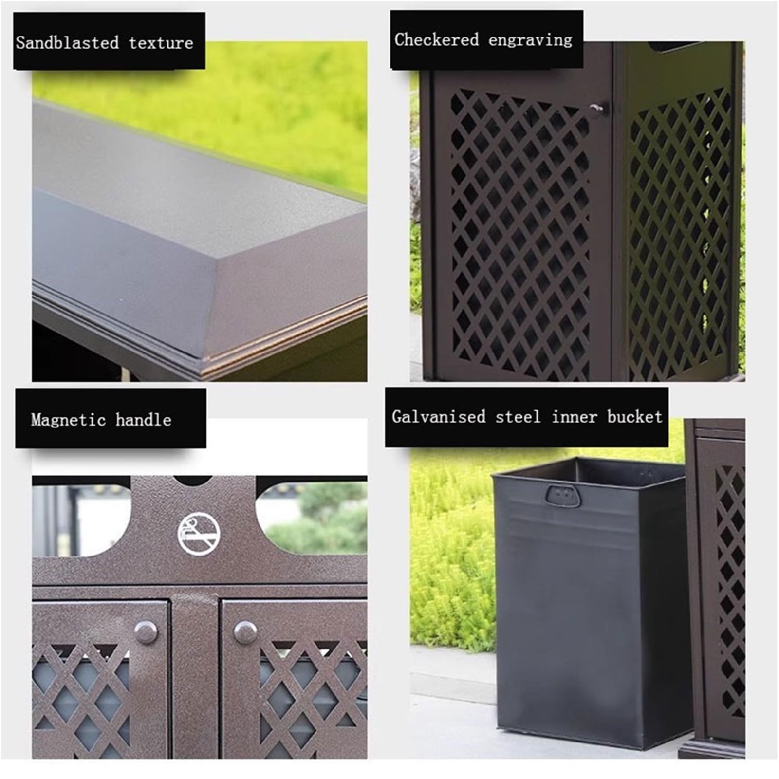 Odpady i recykling Lekki, luksusowy kosz na śmieci na zewnątrz, do użytku publicznego, aluminiowy, odlewany kosz na śmieci Patio