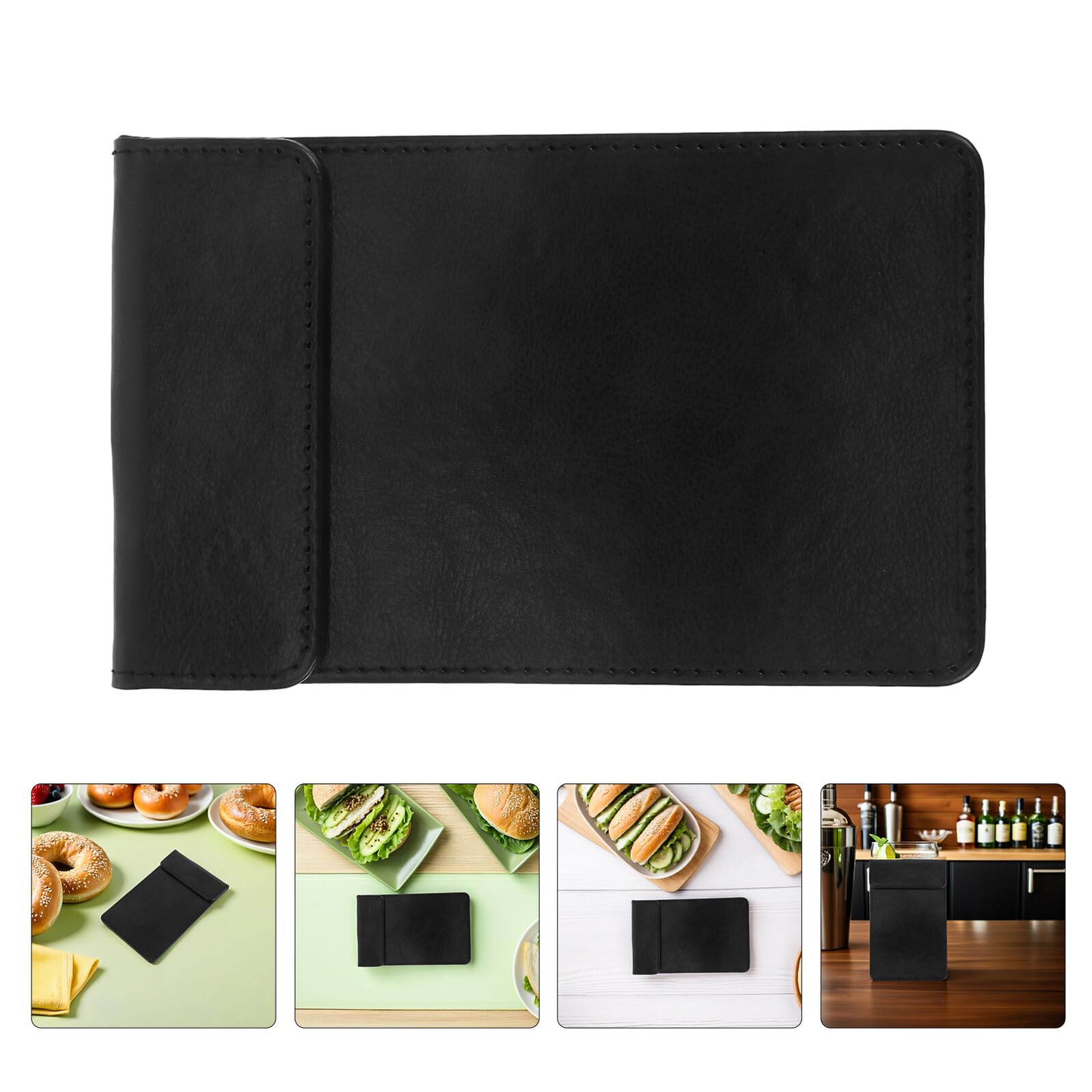 5 Pezzi appunti di cibo Appuntamento professionale lavagna porta bloc-notes per gli ospiti Appunti di memoria blocco ordini per camerieri per server Black