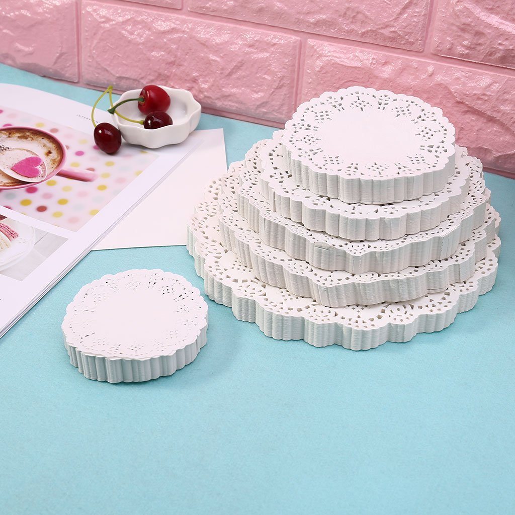 Tovagliette Runner da Tavola, 200 Pezzi Sottobicchieri Rotondi in Carta di Pizzo Sottobicchieri Tovagliette Matrimonio Evento Festa Bomboniere 12" 30 cm Decorazioni Cucina (3.5")