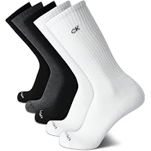 Calvin Klein Mens 5 Pack Breathable Cushioned Mid-Calf Crew Socks | Breathable Moisture Wicking Yarn With a Padded Footbed and Targeted Arch Support, All Day Comfort for Running, Gym and Sports