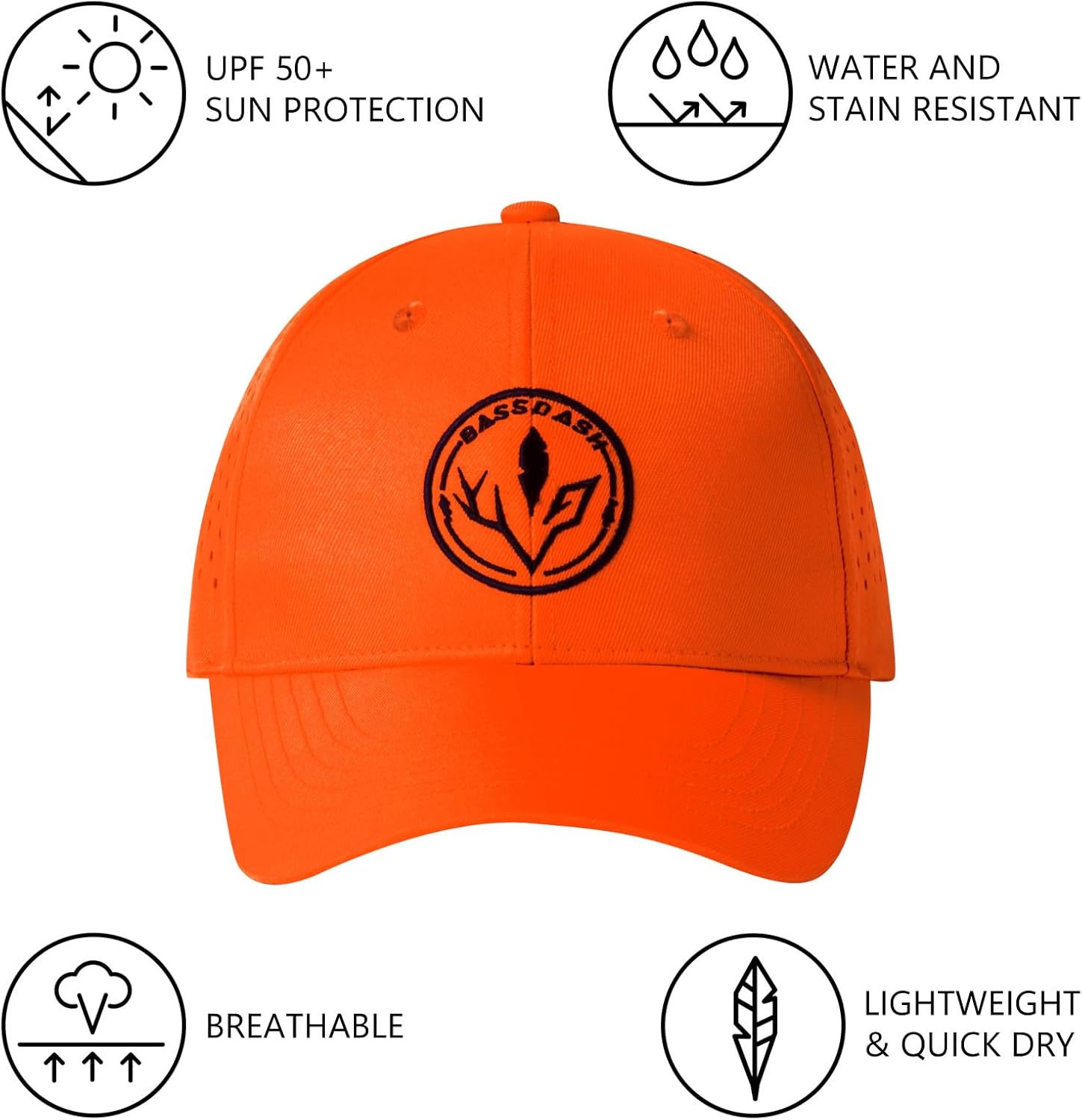 BASSDASH Blaze Orange Hunting Safety Vest & Baseball Hat Unisex Highly Visible Water Resistant Quick Dry for Fishing Hiking - Image 3