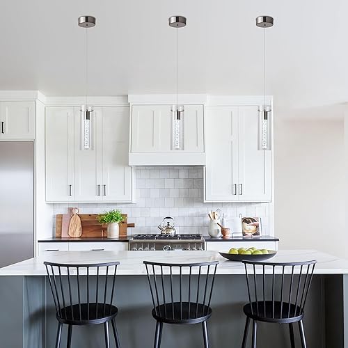 Miniatura 9 de Lámpara de techo colgante, iluminación LED de cocina, luces colgantes de cristal para isla de cocina, lámpara colgante de cocina moderna con vidrio