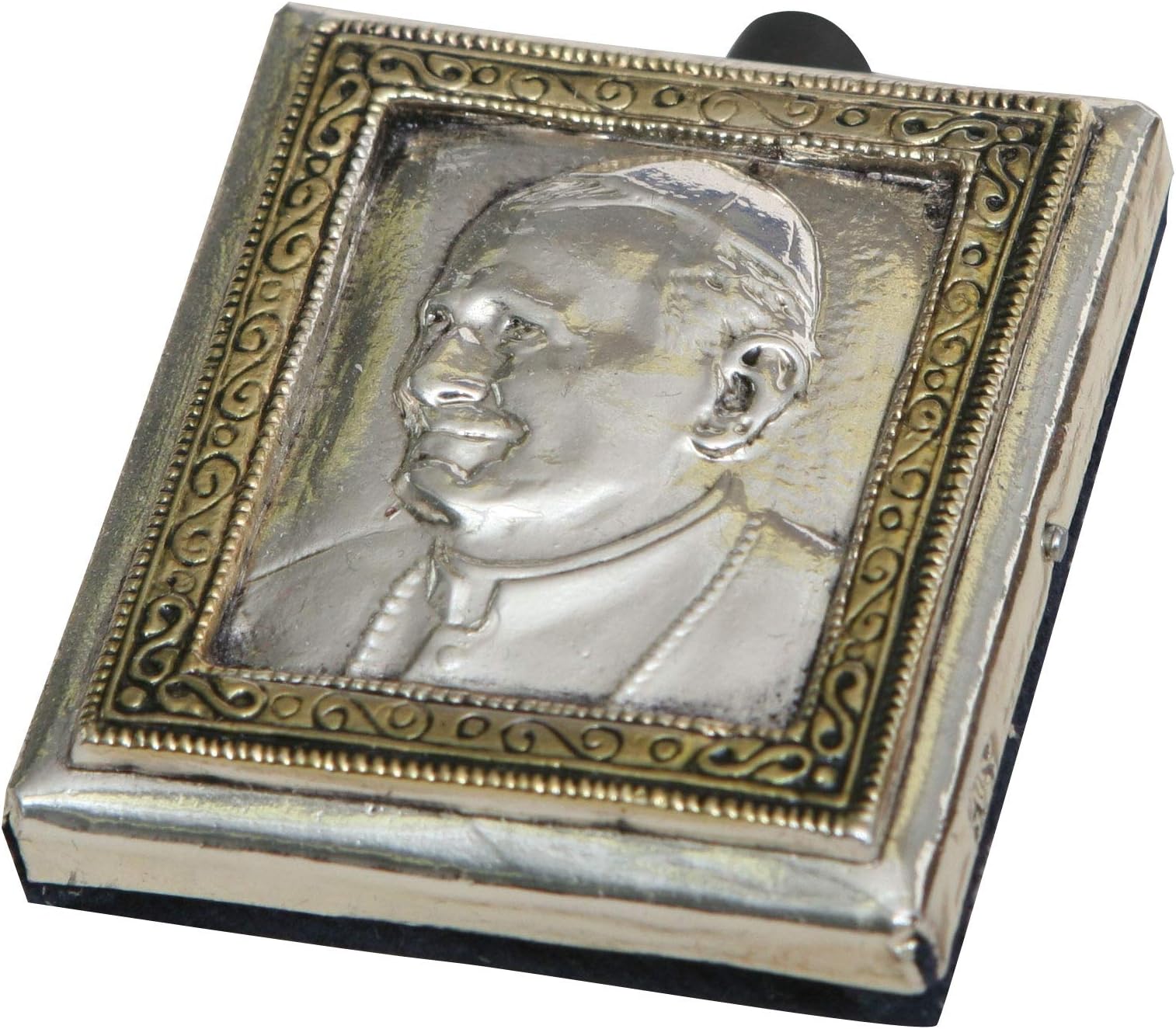 Silver Plated Icon- John Paul II, Ikona Jana Pawla II, 2.0" W x 2.25" H