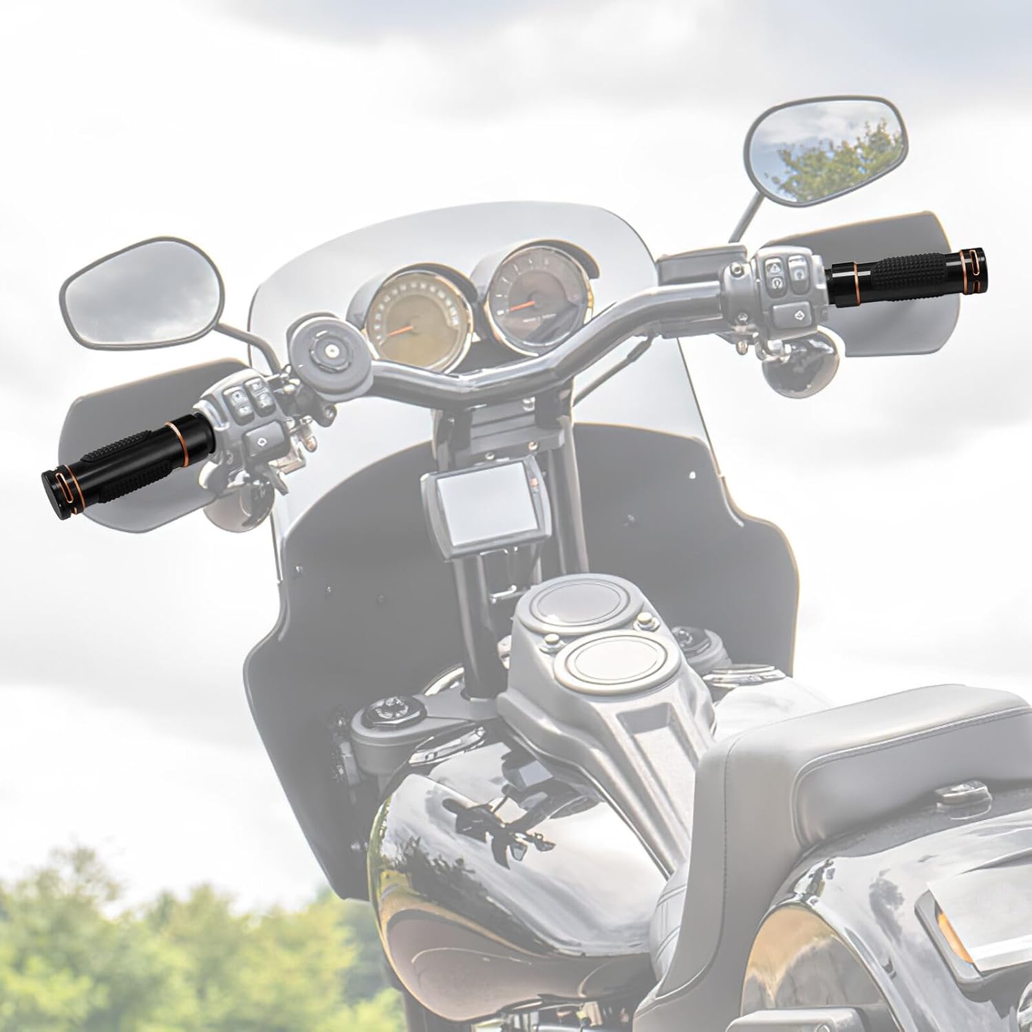 TCMT Electronic Throttle 1" Hand Grips Fit for Harley 2008-2024 Touring 2016-2024 Softail models 2016-2017 FXDLS 2013-2014 FXSBSE 2016-2017 FXSE