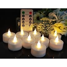 Battery Tea Light Candles Remote and 2/4/6/8H Timer,400+ Hours,