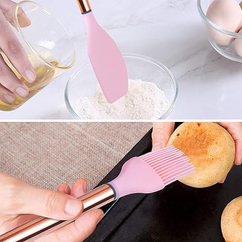 Miniatura 4 de Juego de utensilios de cocina con soporte, juego de 22 utensilios de cocina de silicona para utensilios de cocina antiadherentes, juego de espátulas