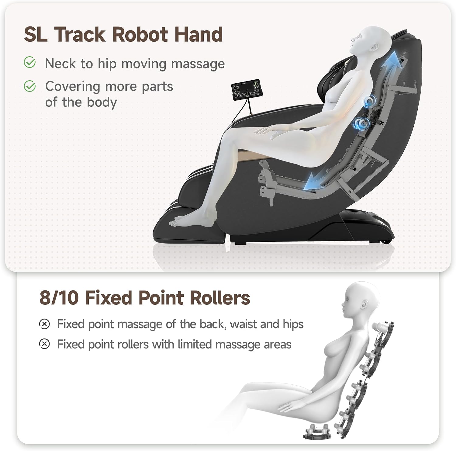 Real Relax 2026 Upgraded 2D SL-Track Massage Chair,Recliner Full Body Zero Gravity with 8 Auto Modes and Upgraded LCD Screen,Added Voice Broadcast,Headrest Cushion,Child Lock and Pause Button,Black