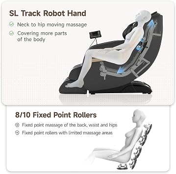 Real Relax 2026 Upgraded 2D SL-Track Massage Chair,Recliner Full Body Zero Gravity with 8 Auto Modes and Upgraded LCD Screen,Added Voice Broadcast,Headrest Cushion,Child Lock and Pause Button,Black