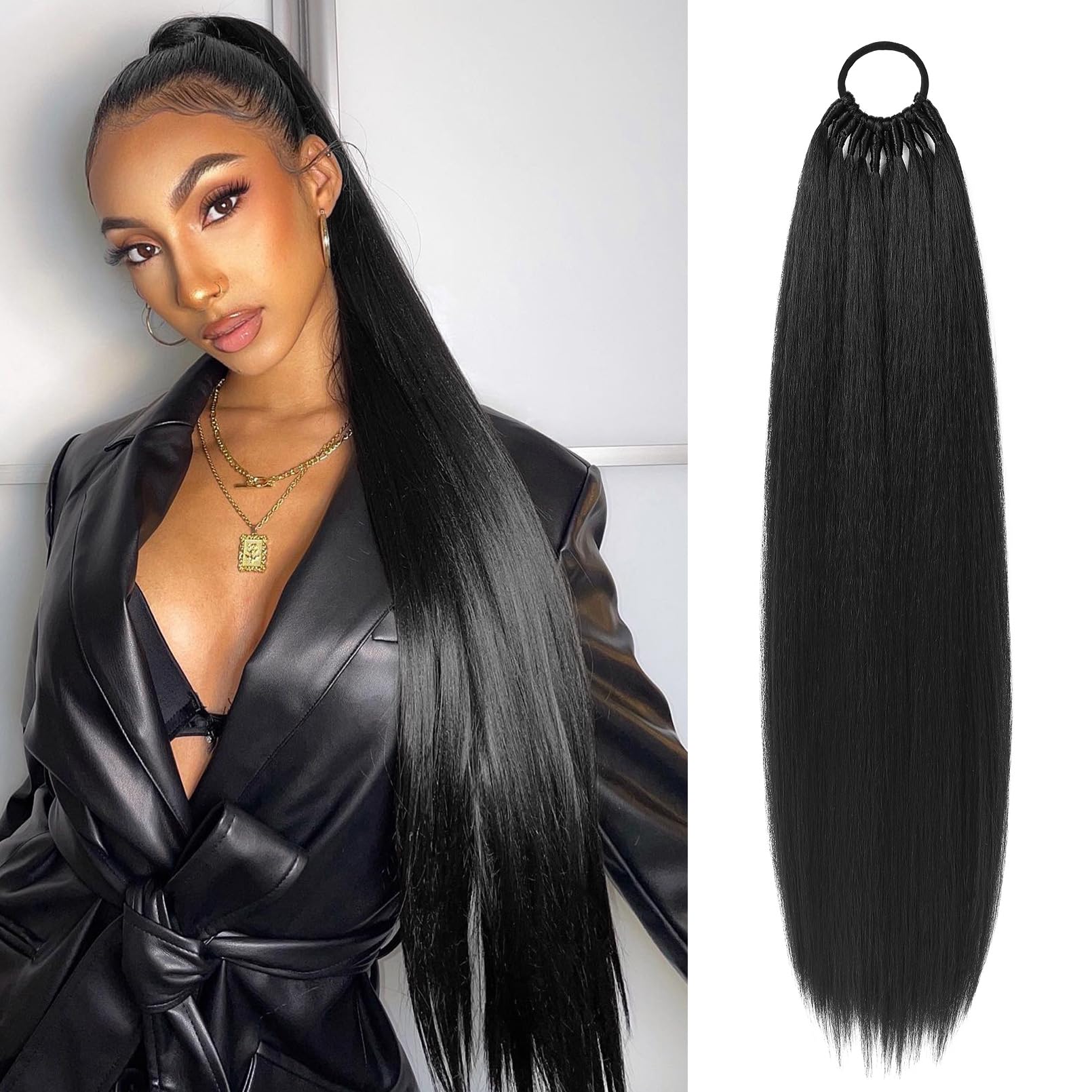 Amazon.com: LONAI Ponytail Extensions, Versatile Elastic 