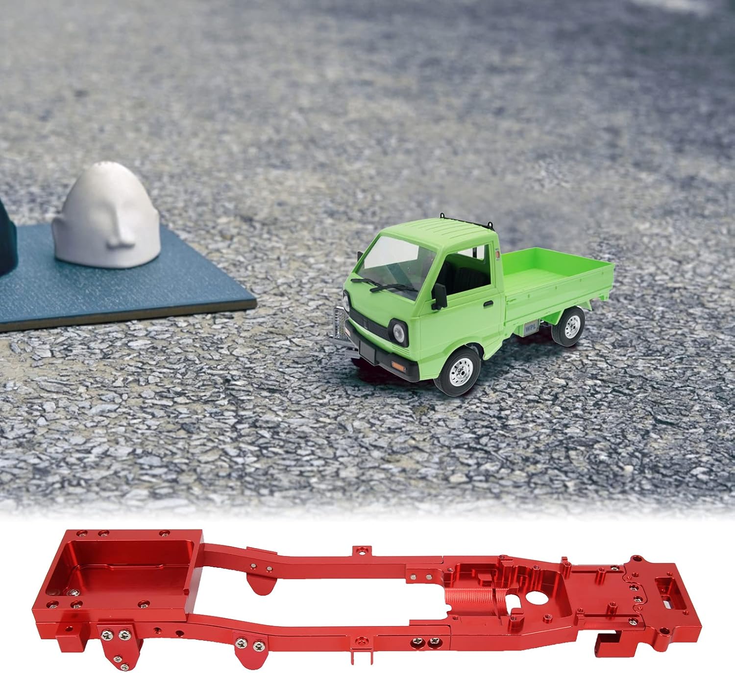 Chassis Frame for WPL D12, RC Chassis Frame Stable Performance for WPL D12 1/10 Remote Control Car(red)